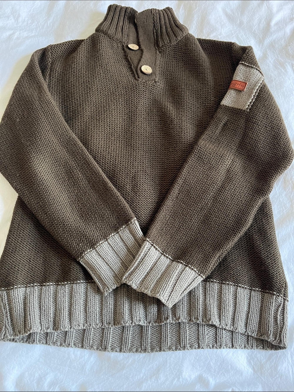 Peregrine 100% Pure New Wool Made in England men’s Quarter Button Sweater Jumper